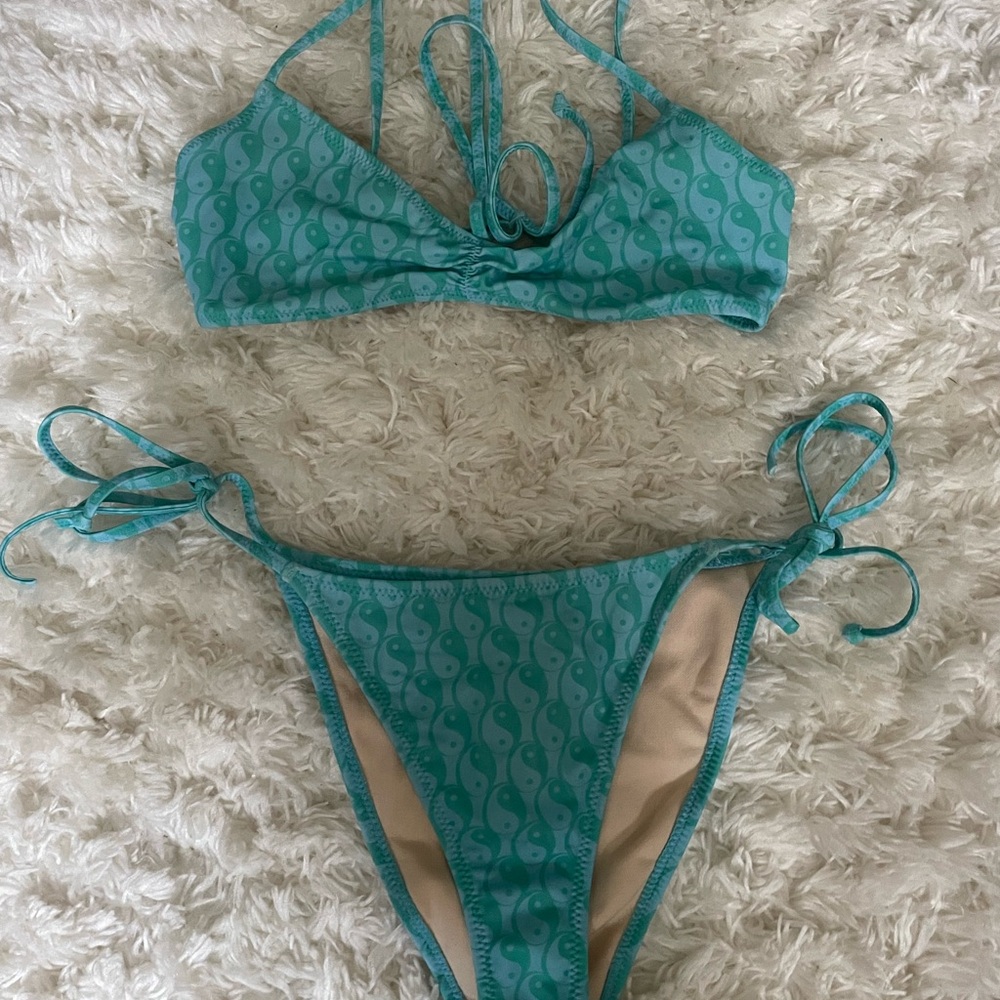 PacSun Yin And Yang Teal Bikini Set